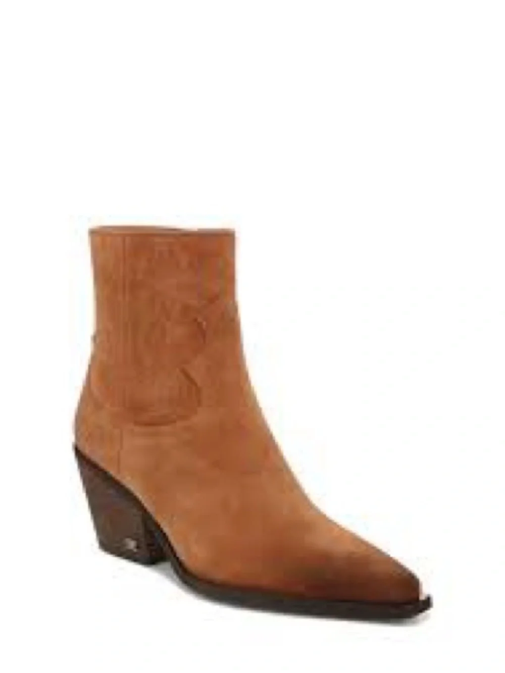 Sam Edelman Wilda 7.5 Suede Pointed Western Ankle Boot - Picture 1 of 7